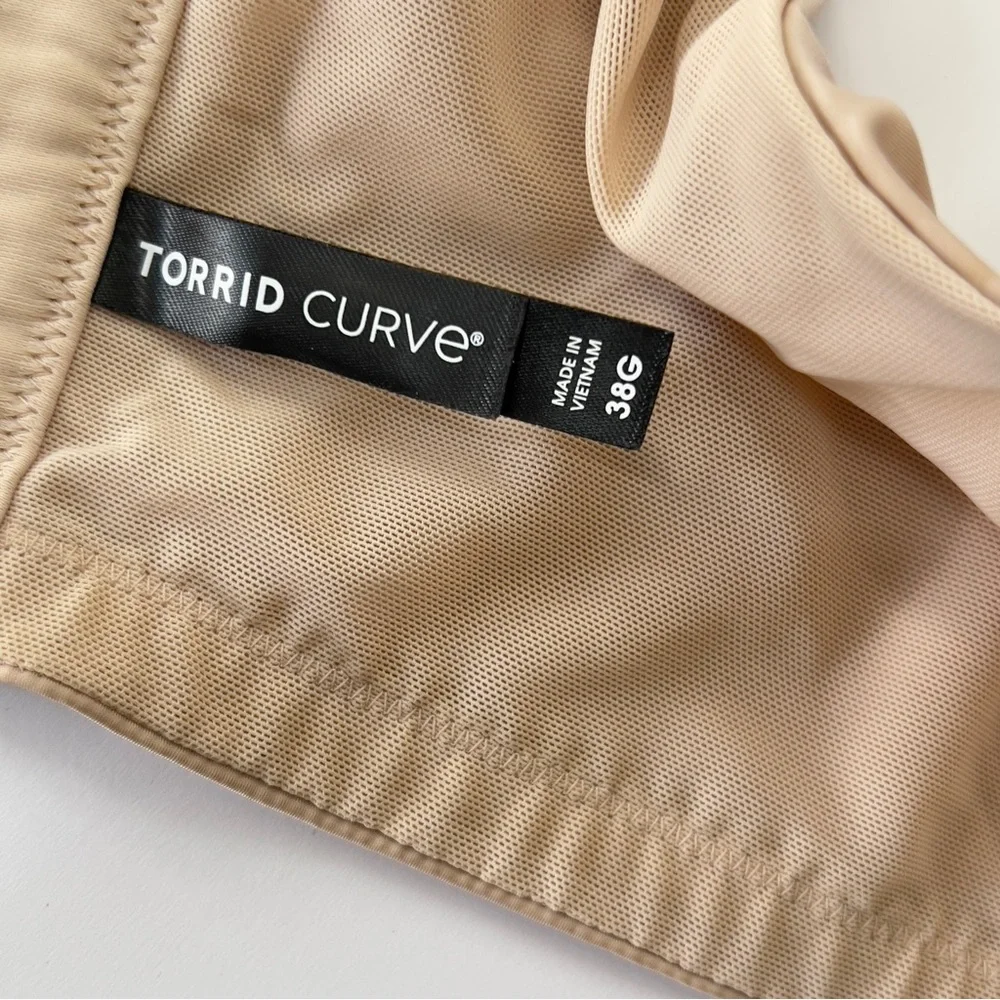 TORRID CURVE Size 38G Tan Bra AdjustStrap Hook Closure Full coverage T Shirt Bra - Picture 5 of 5